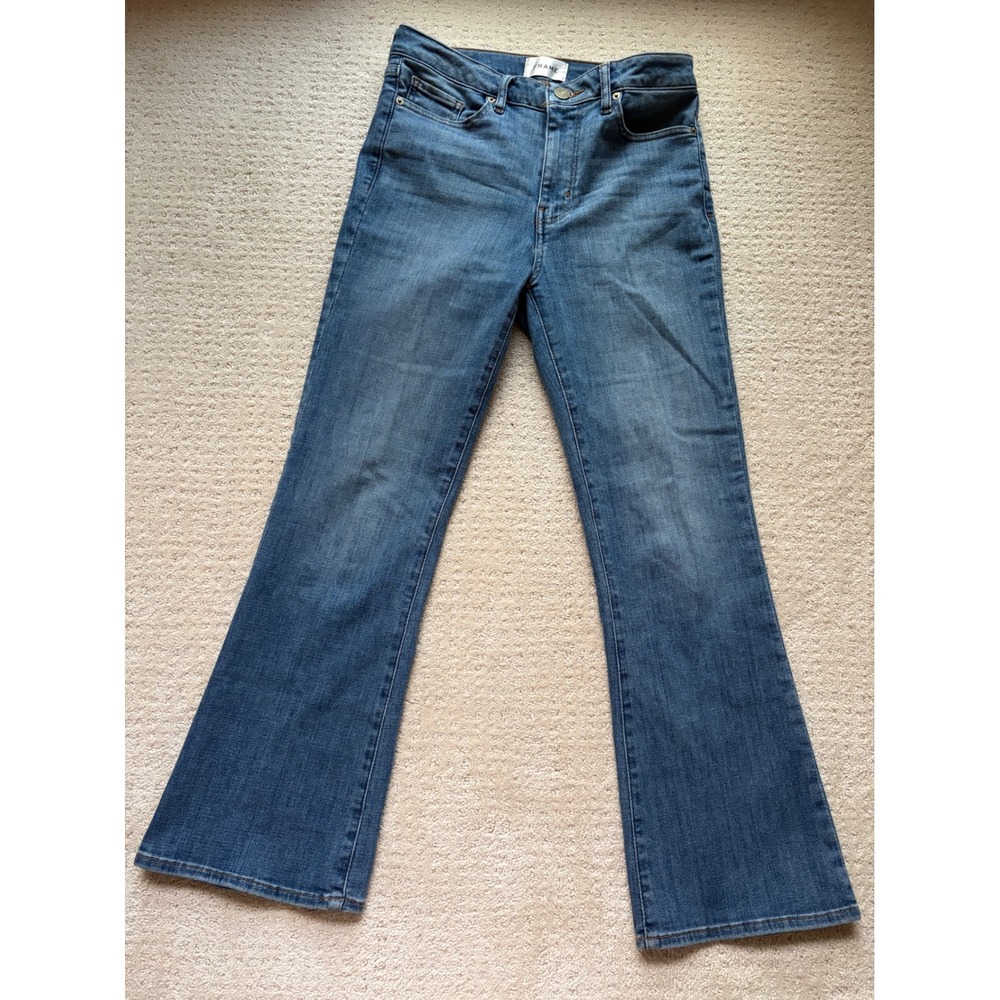 FRAME Le Crop Mini Boot Jeans 27 Blue Disarm Bootcut Casual Luxury Retro